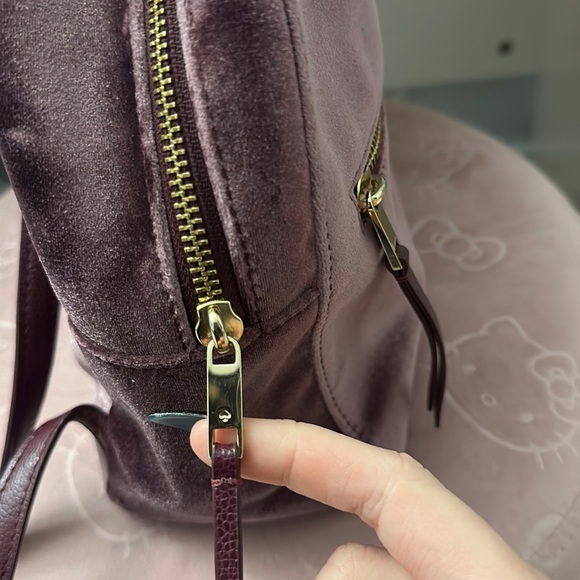 Purple Velour Kate Spade Mini Backpack - Picture 5 of 6